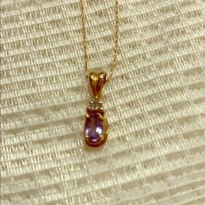 14k yellow gold tanzanite necklace